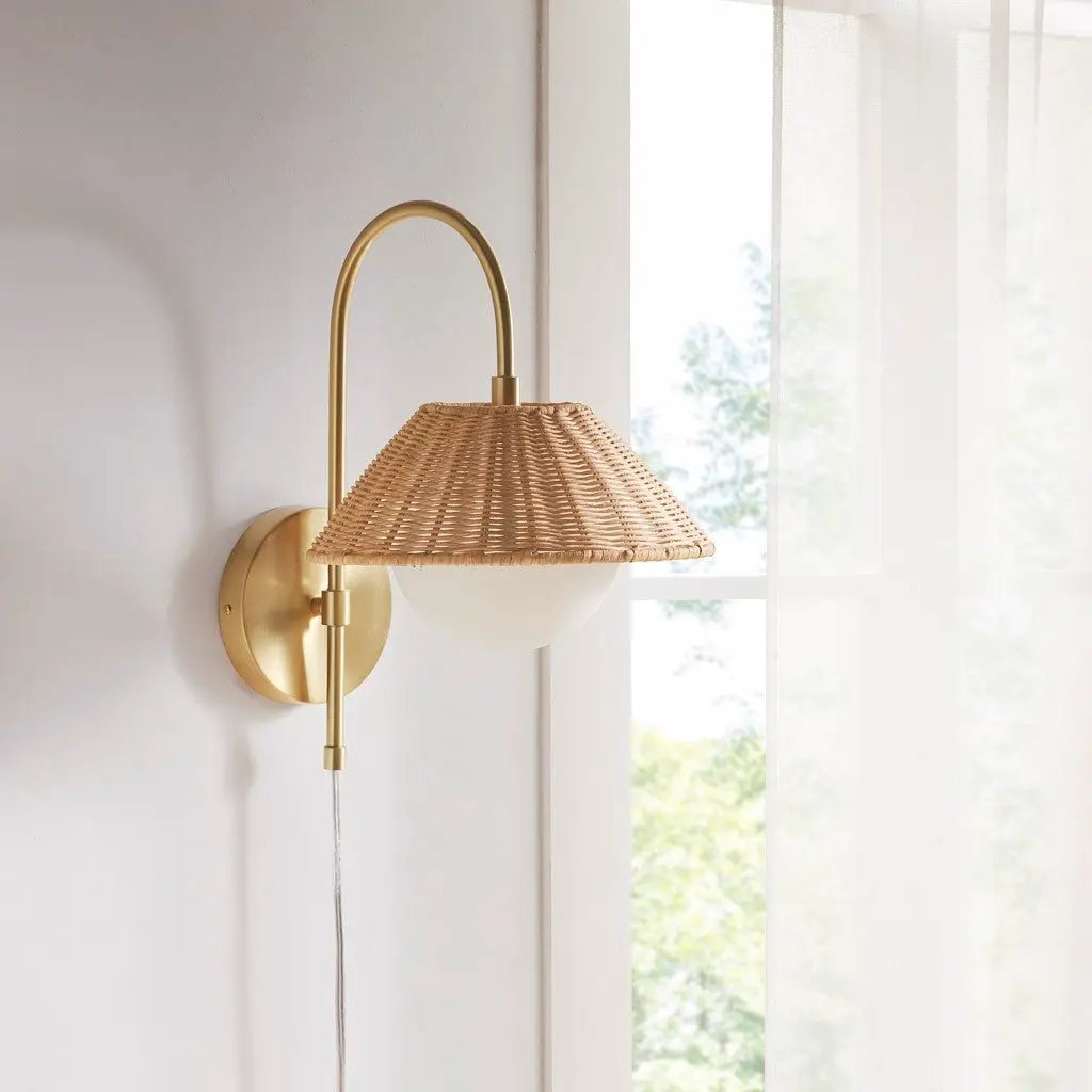 Rattan Weave Wall Sconce by HouseOfZazla