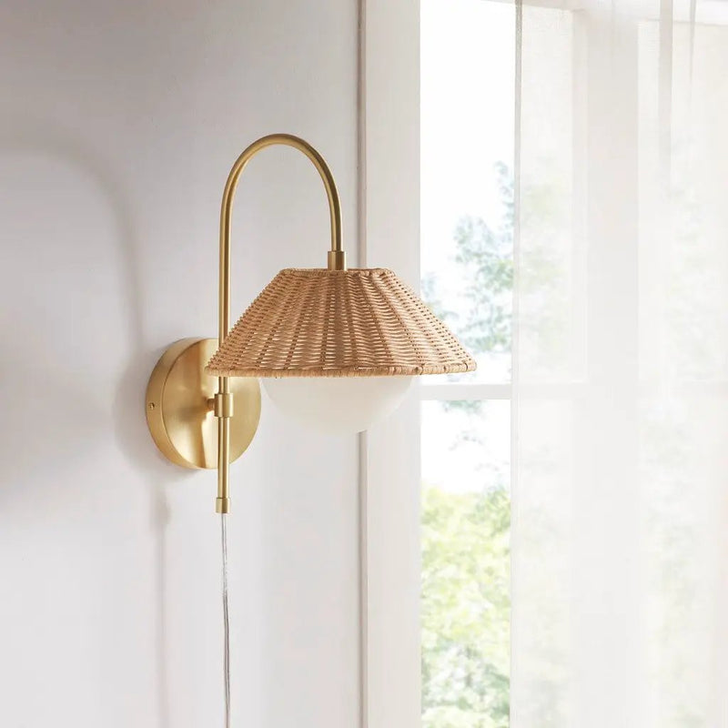 Rattan Weave Wall Sconce by HouseOfZazla