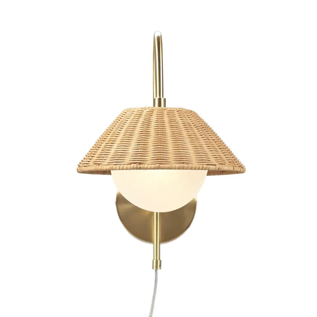 Rattan Weave Wall Sconce by HouseOfZazla