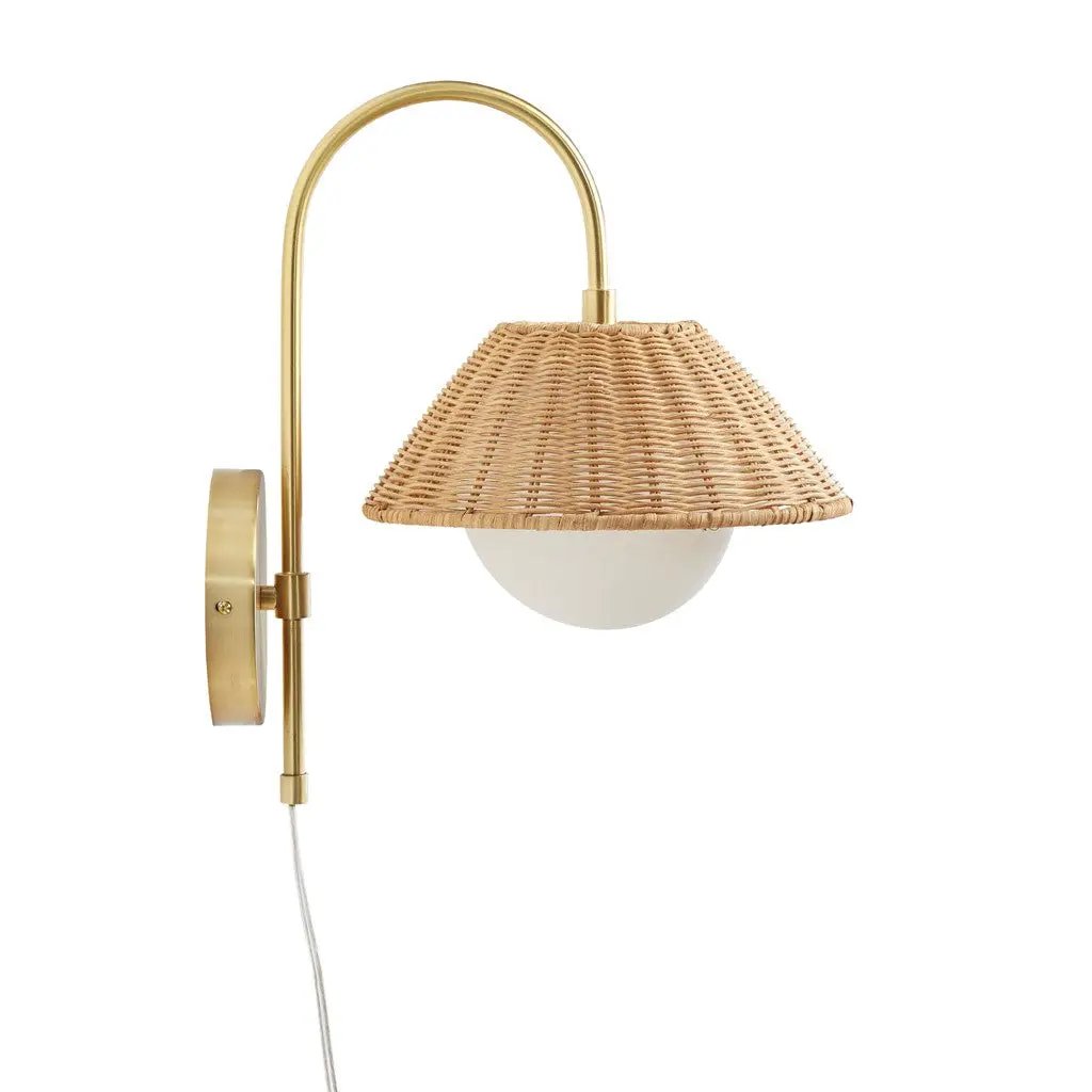 Rattan Weave Wall Sconce by HouseOfZazla