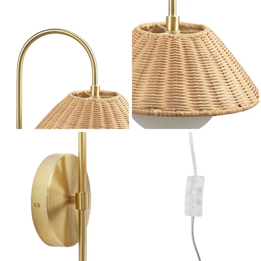 Rattan Weave Wall Sconce by HouseOfZazla