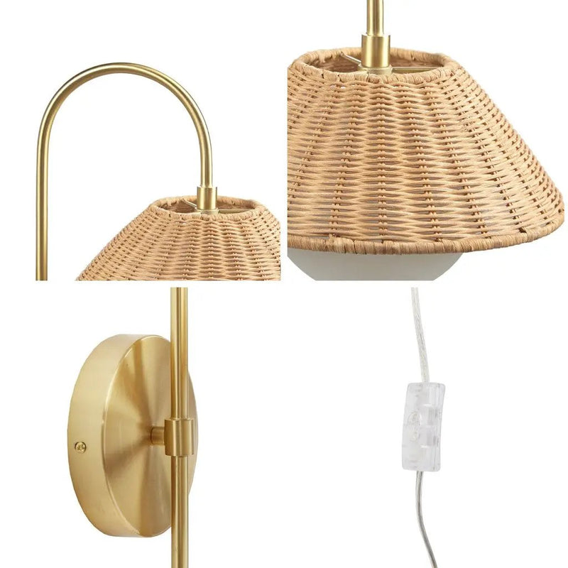 Rattan Weave Wall Sconce by HouseOfZazla