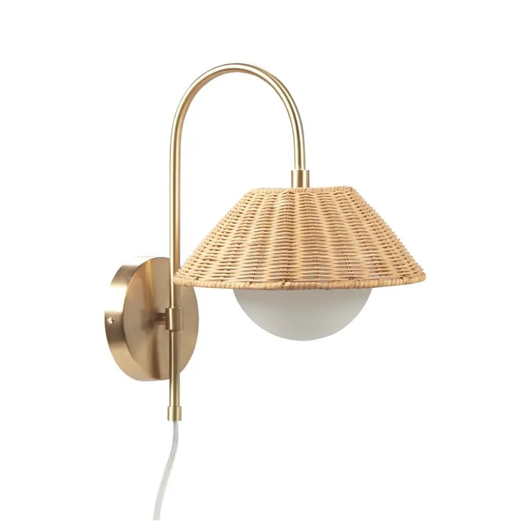 Rattan Weave Wall Sconce by HouseOfZazla