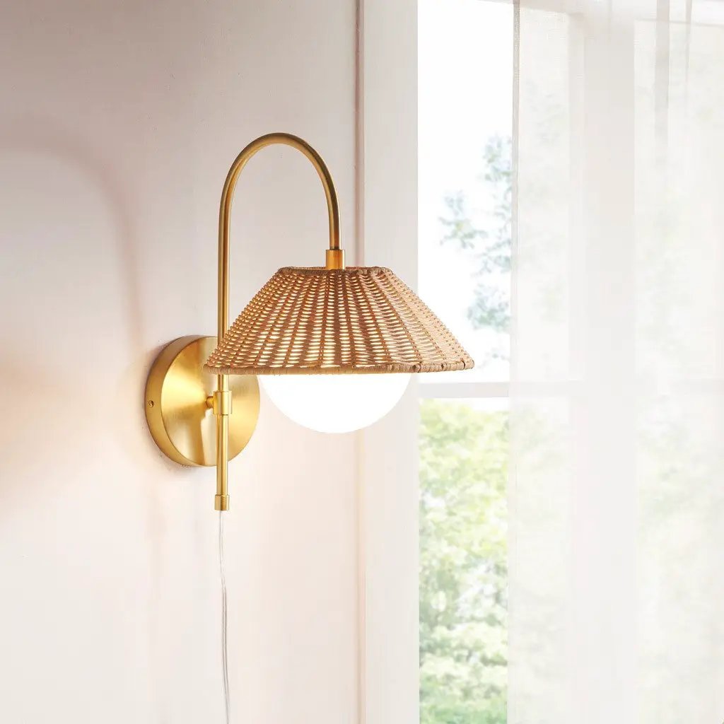 Rattan Weave Wall Sconce by HouseOfZazla