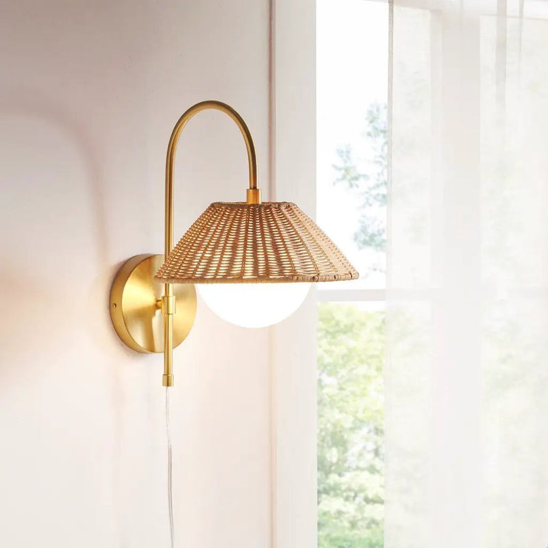 Rattan Weave Wall Sconce by HouseOfZazla