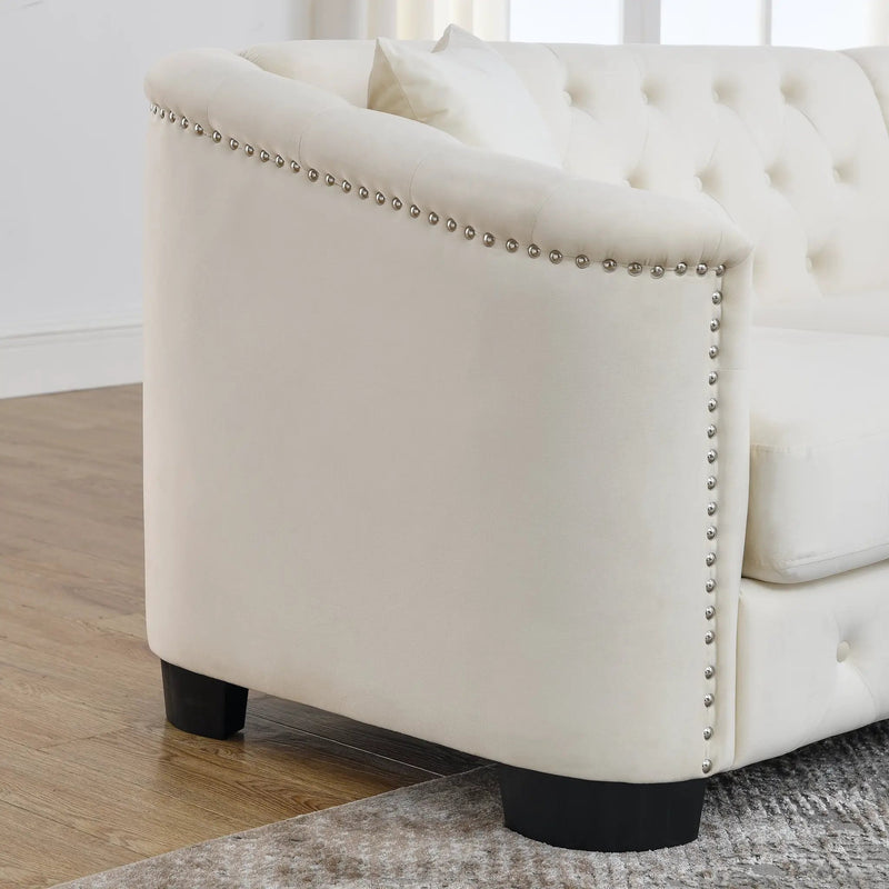 77-Inch Modern Chesterfield Velvet Sofa by HouseOfZazla