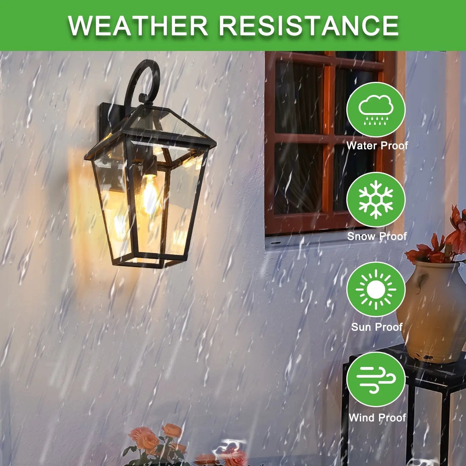 21" Outdoor Wall Lantern Light – Modern by HouseOfZazla