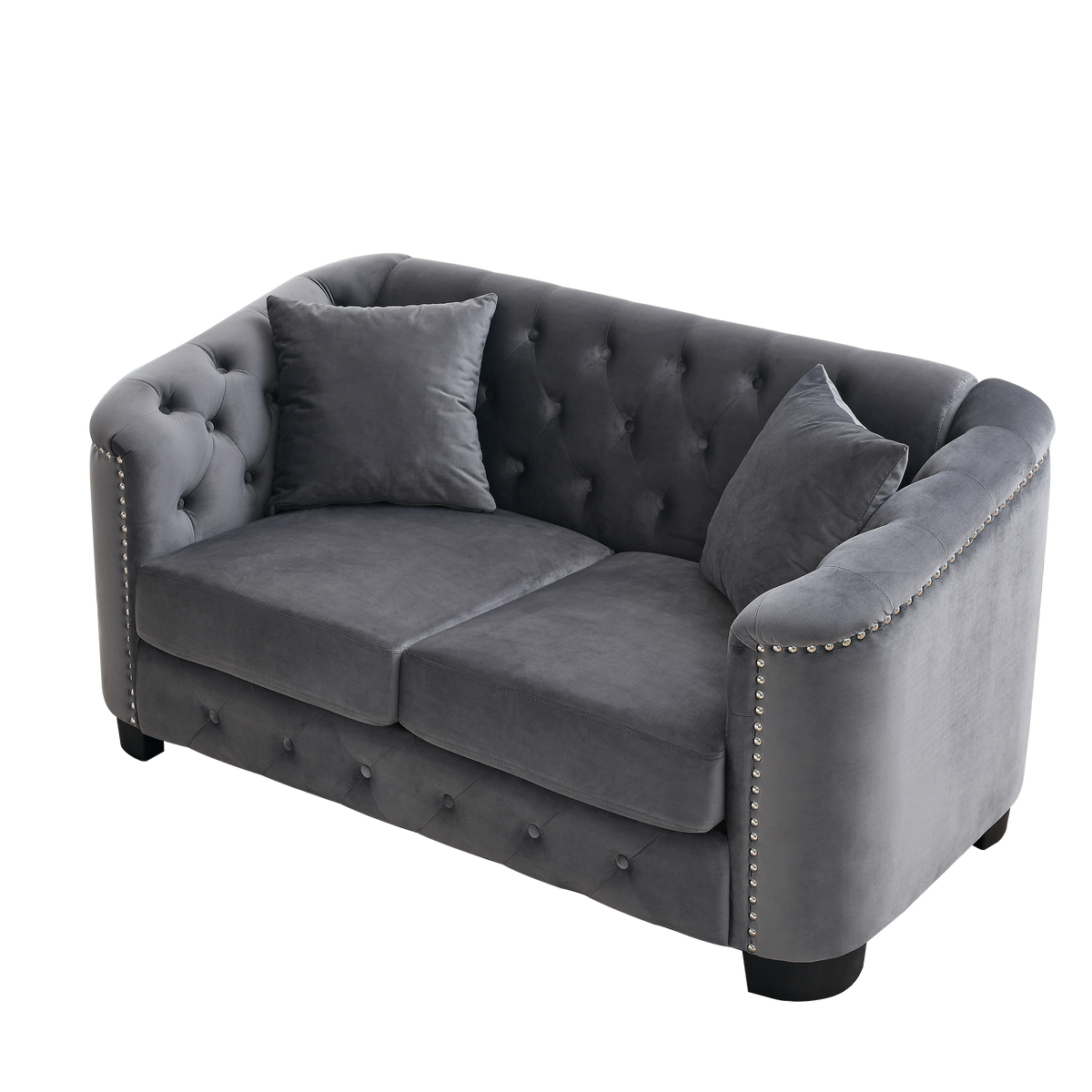 59-Inch Modern Chesterfield Velvet Sofa by HouseOfZazla