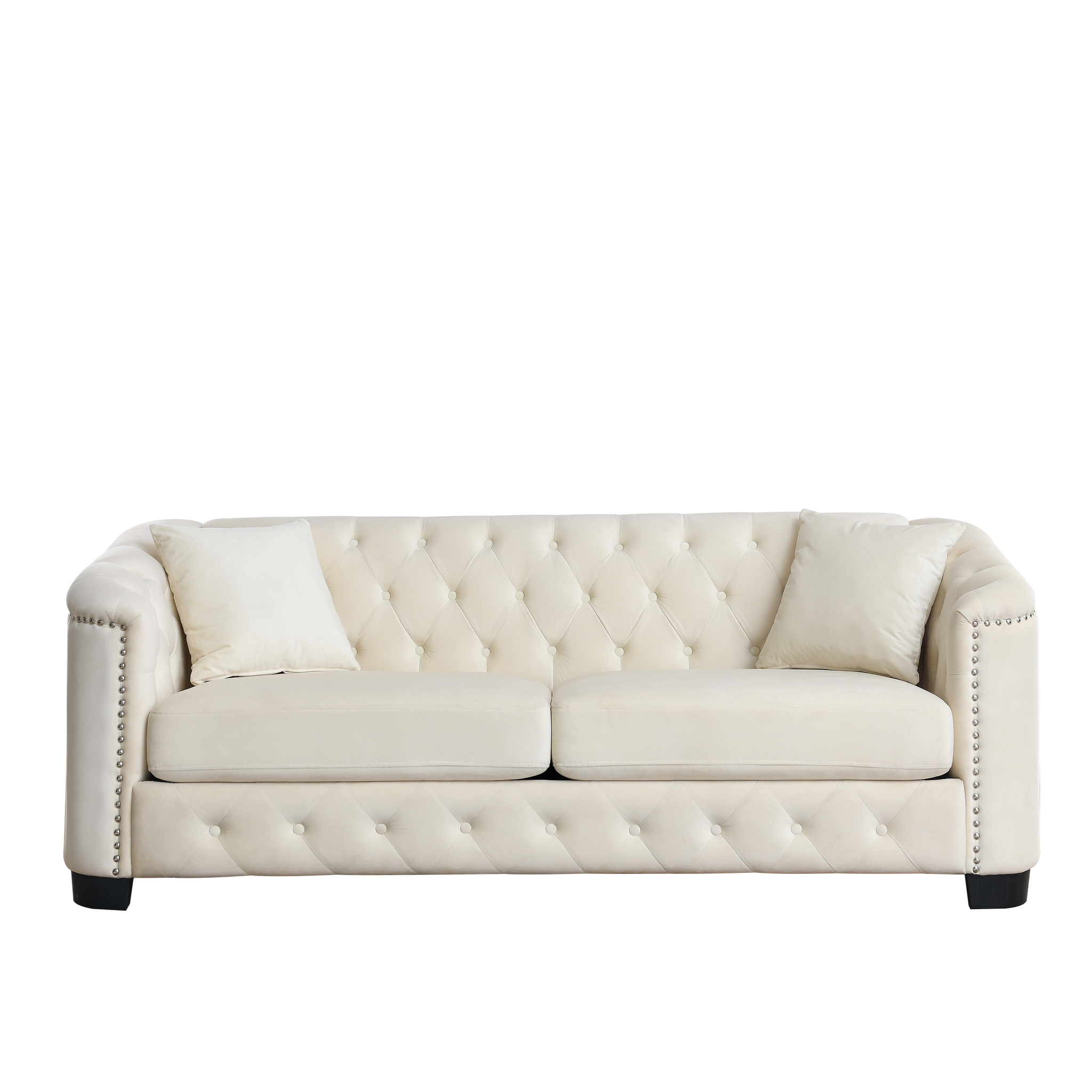 77-Inch Modern Chesterfield Velvet Sofa by HouseOfZazla