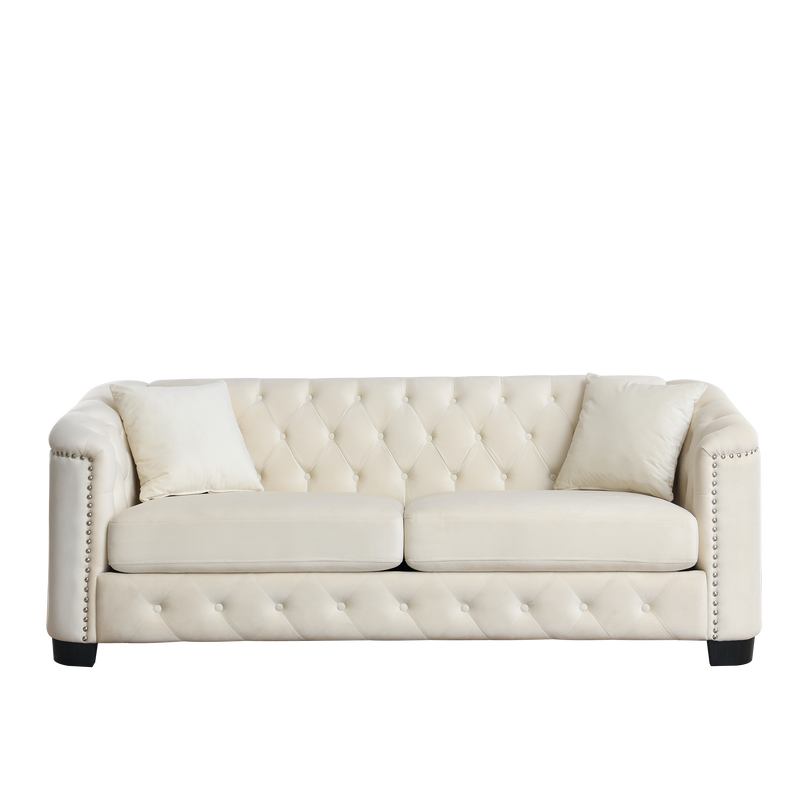 77-Inch Modern Chesterfield Velvet Sofa by HouseOfZazla