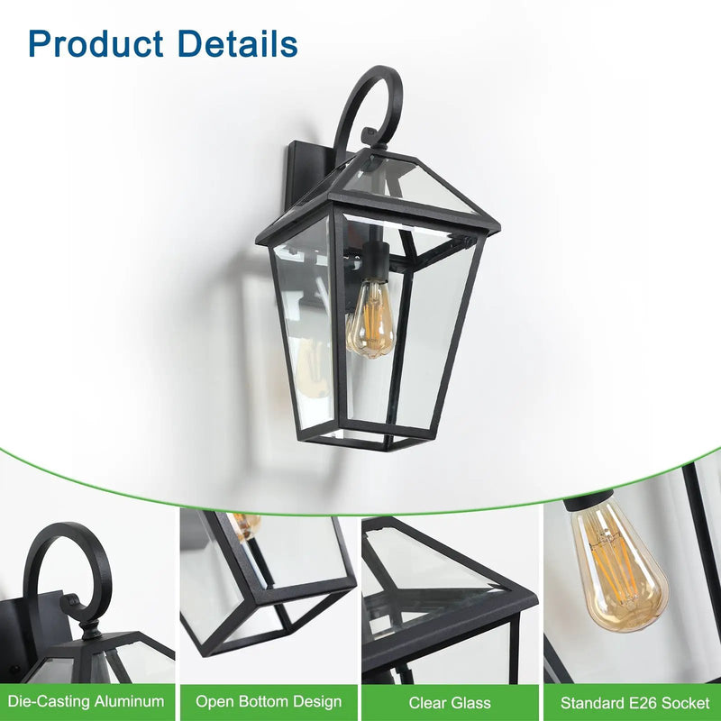21" Outdoor Wall Lantern Light – Modern by HouseOfZazla