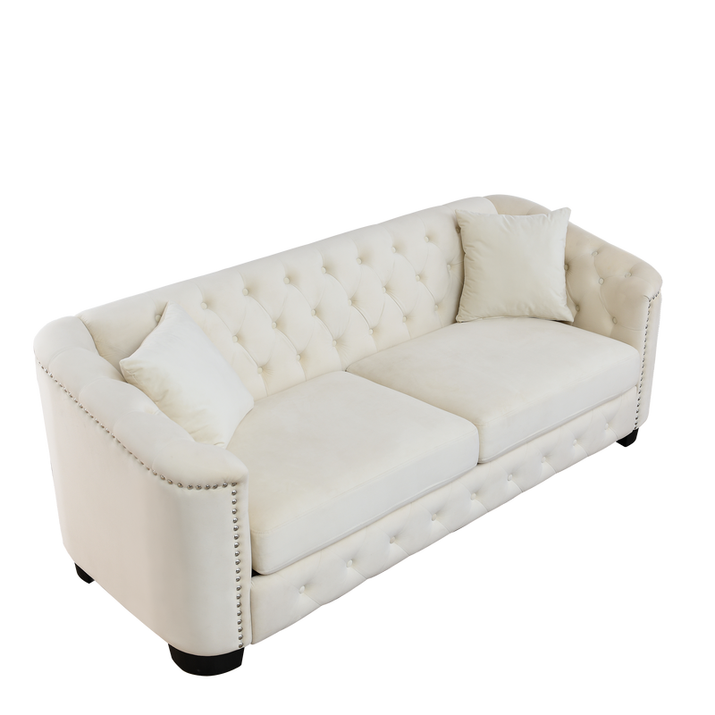 77-Inch Modern Chesterfield Velvet Sofa by HouseOfZazla