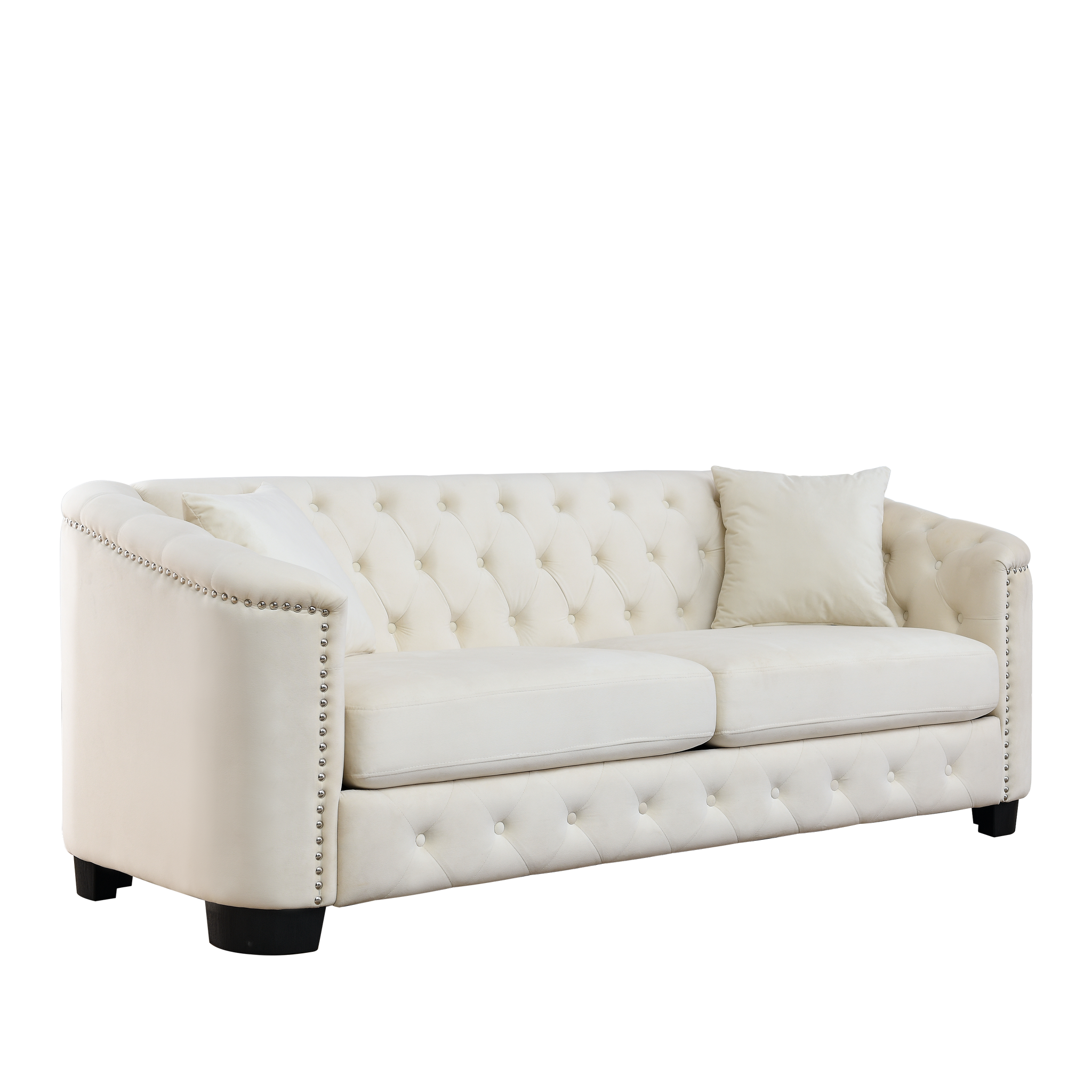 77-Inch Modern Chesterfield Velvet Sofa by HouseOfZazla