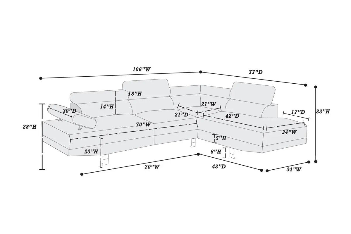 White Color Sectional Living Room Furniture Faux Leather by HouseOfZazla
