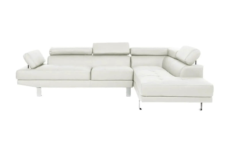 White Color Sectional Living Room Furniture Faux Leather by HouseOfZazla