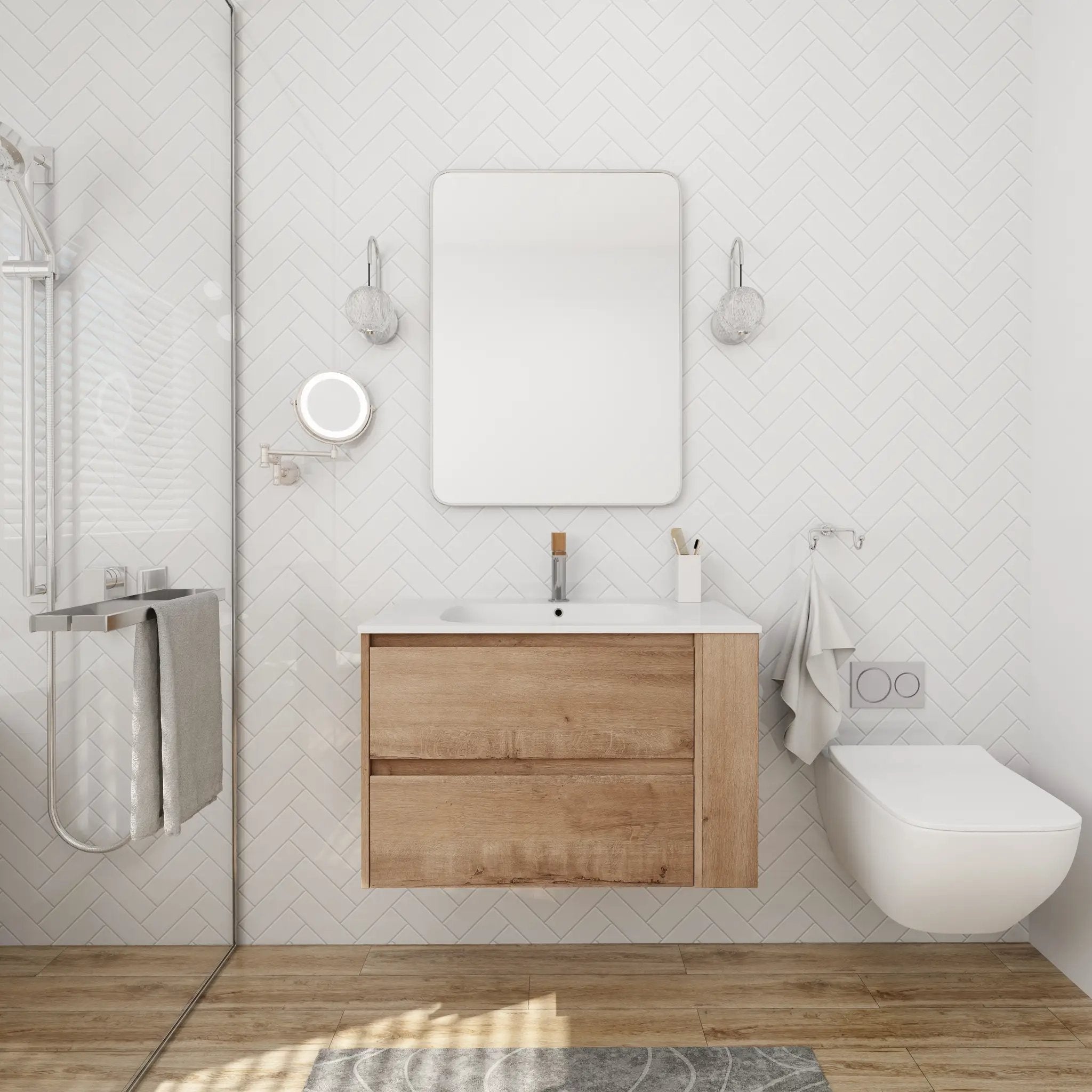 30" Wall Mount Bathroom Vanity With Gel Sink by HouseOfZazla
