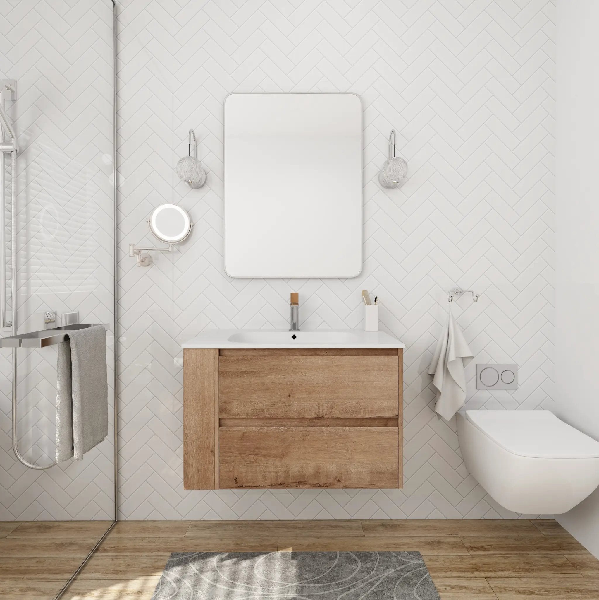 30" Wall Mount Bathroom Vanity With Gel Sink by HouseOfZazla