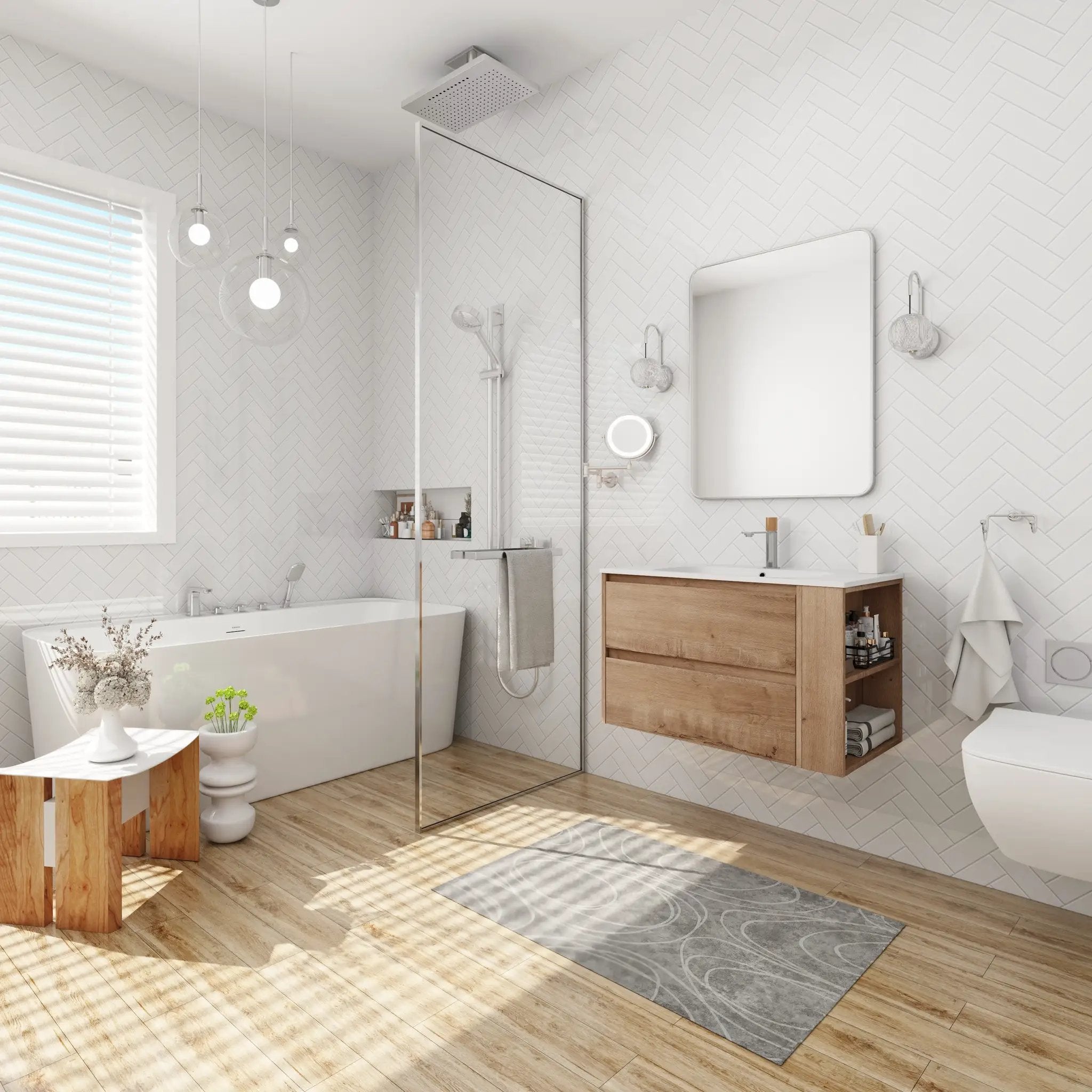 30" Wall Mount Bathroom Vanity With Gel Sink by HouseOfZazla