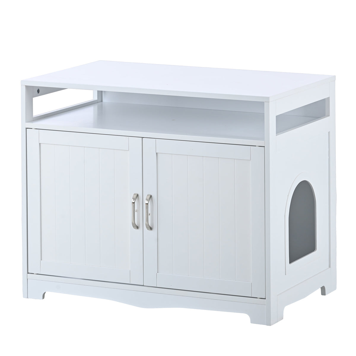 Litter Box Enclosure with Storage and Hidden Plug - Grey, photo 6 of 10