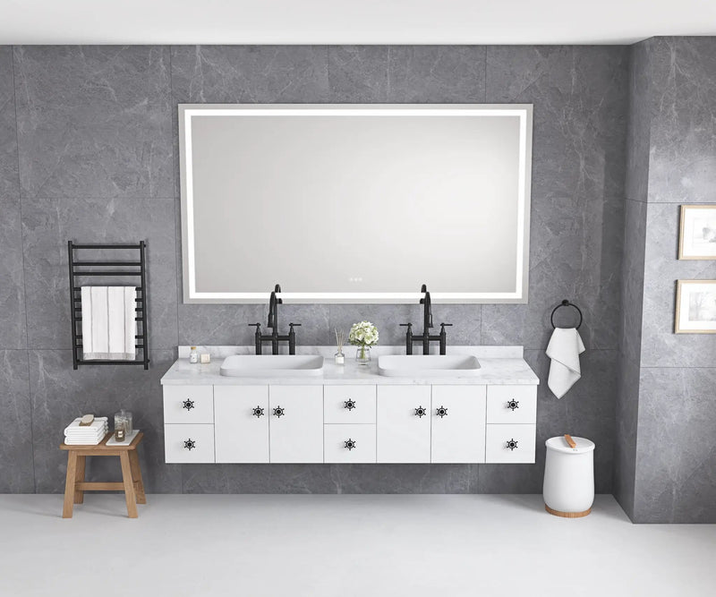 LED Bathroom Mirror 84" x 48" with Front and Backlight by HouseOfZazla