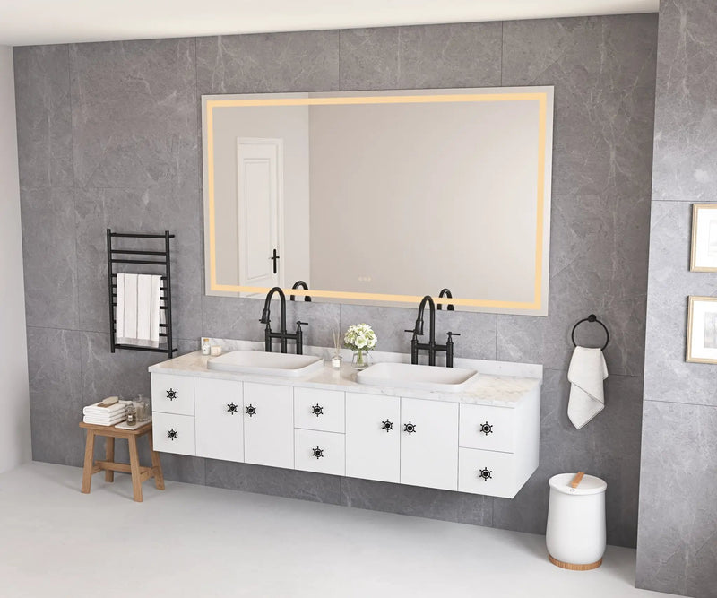 LED Bathroom Mirror 84" x 48" with Front and Backlight by HouseOfZazla