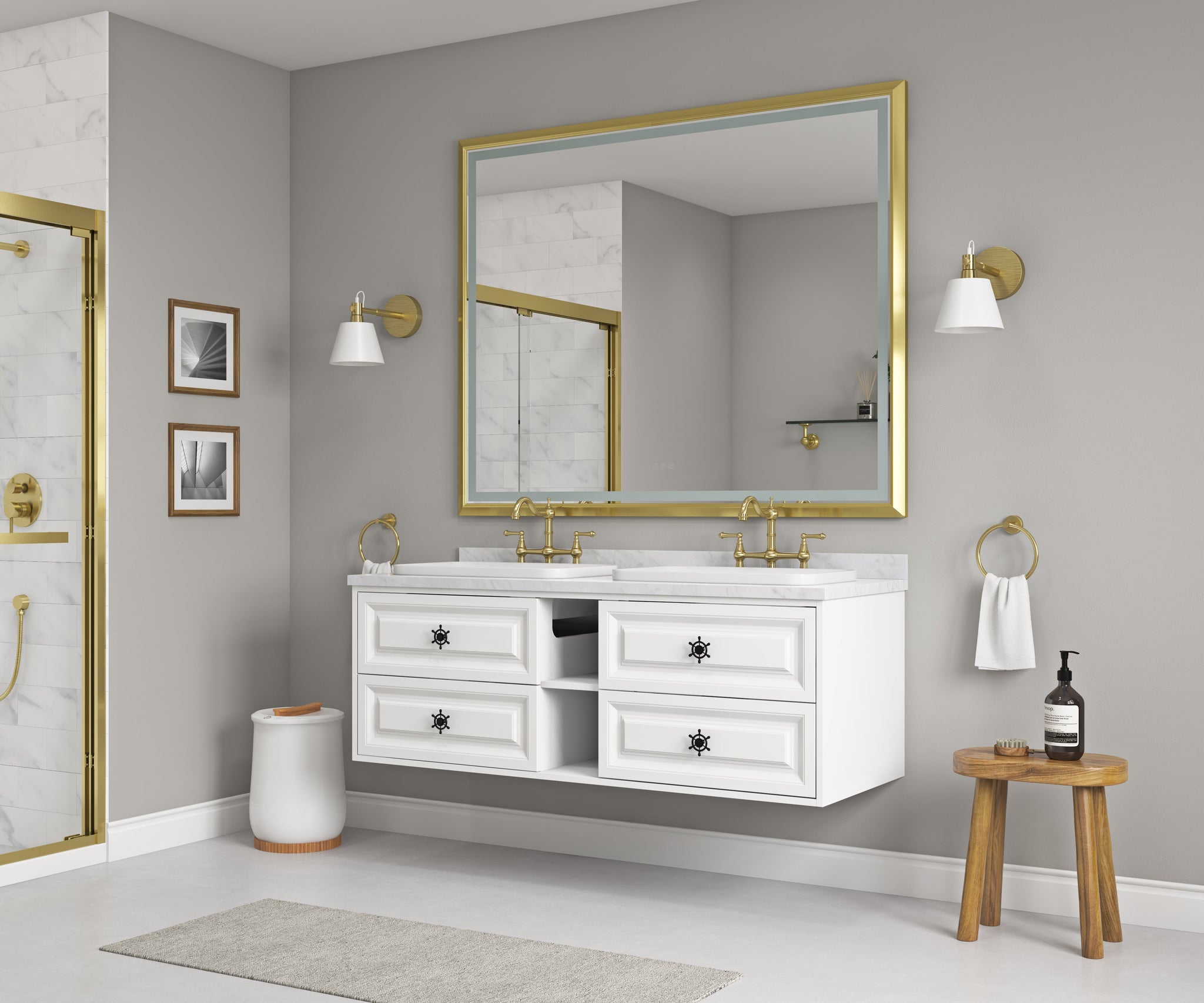 60-Inch LED Lighted Bathroom Wall Mounted Mirror by HouseOfZazla