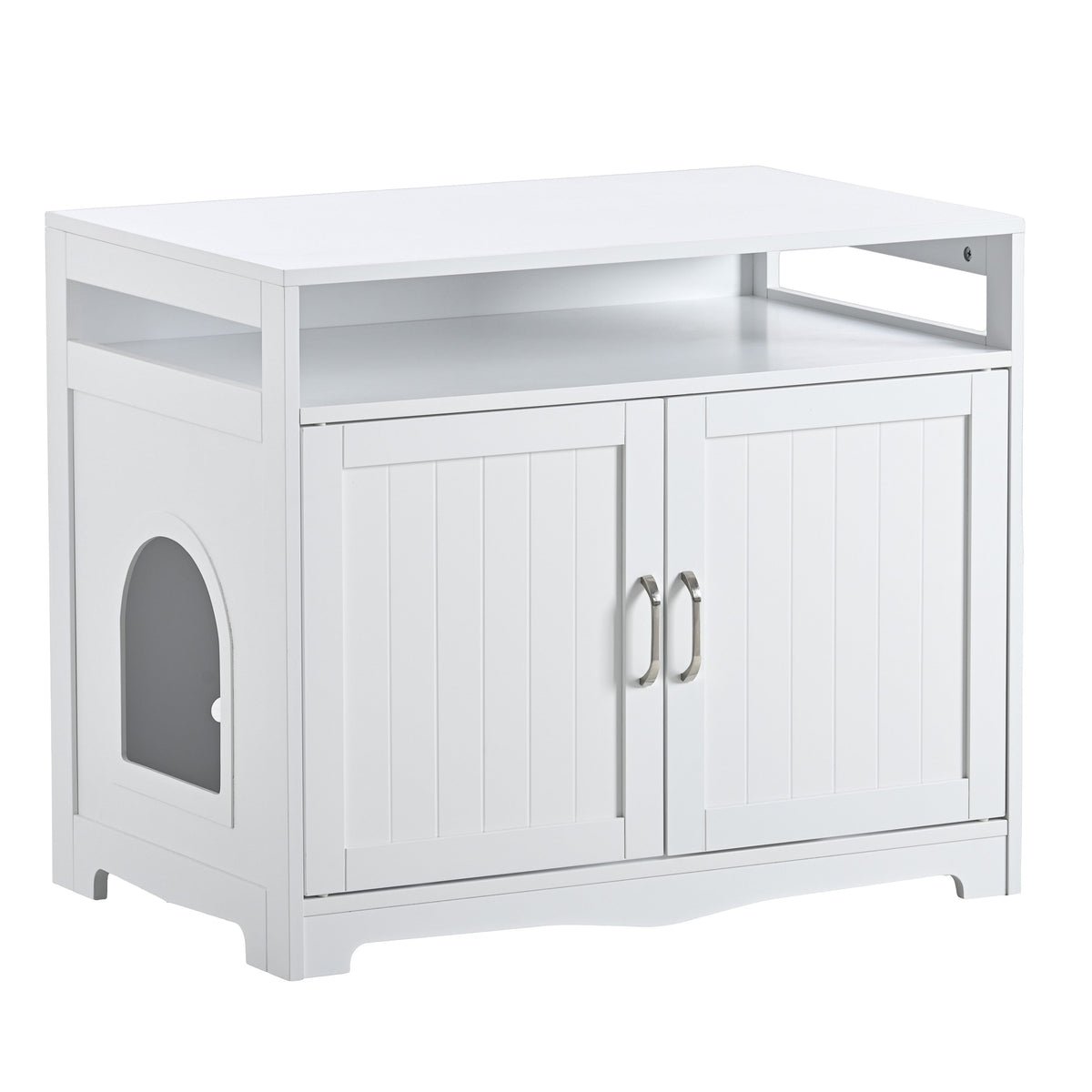Litter Box Enclosure with Storage and Hidden Plug - Grey, photo 7 of 10