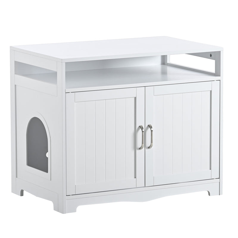 Litter Box Enclosure with Storage and Hidden Plug - Grey, photo 7 of 10