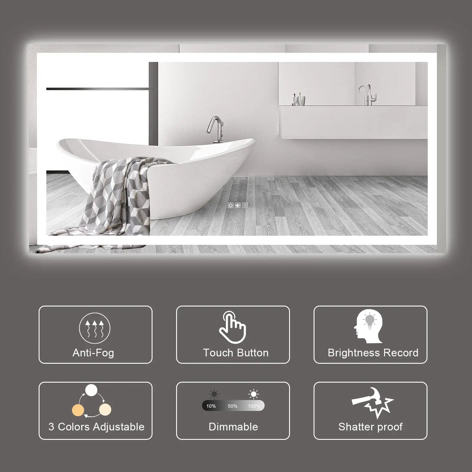 72"×36" LED Mirror Light Bathroom by HouseOfZazla