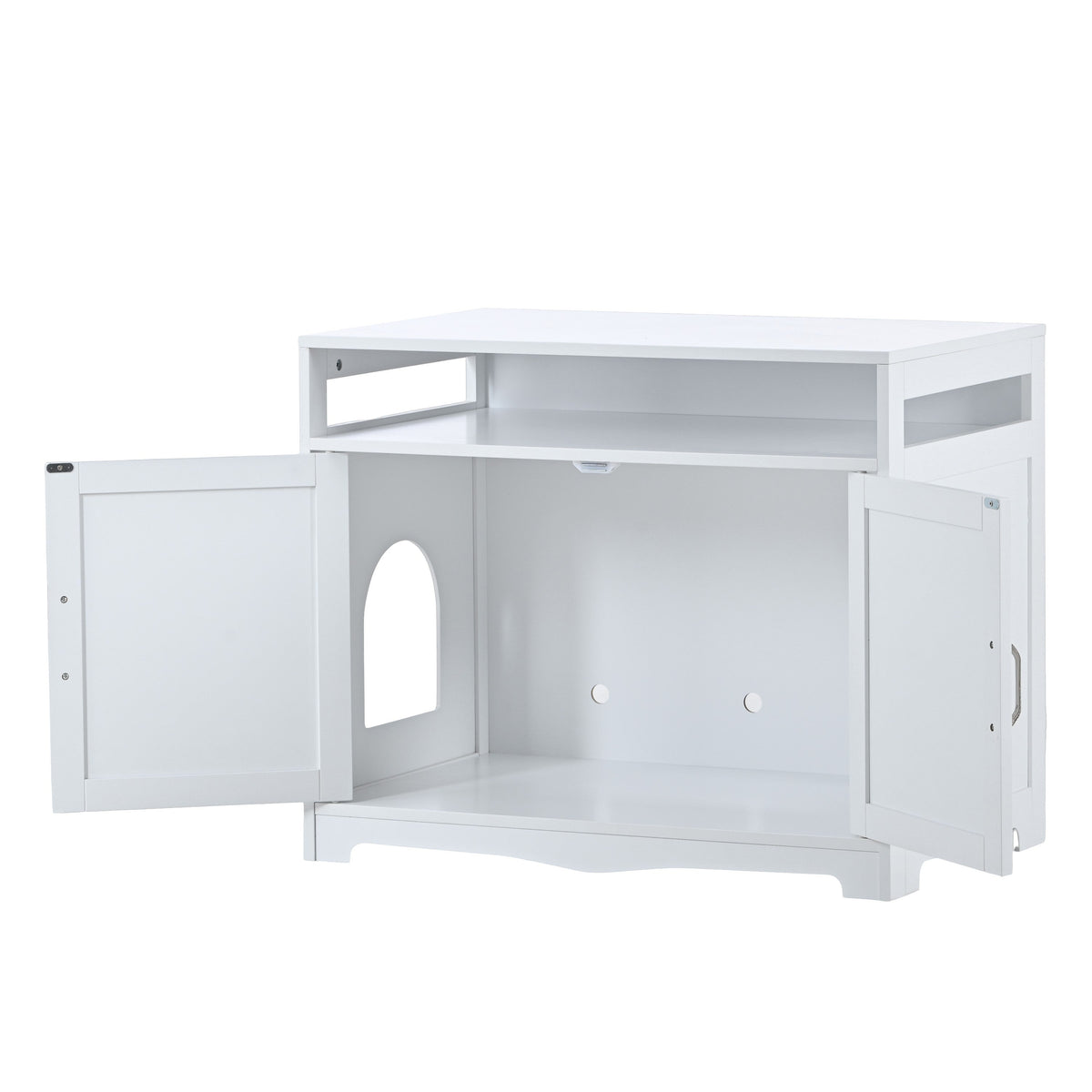 Litter Box Enclosure with Storage and Hidden Plug - Grey, photo 9 of 10