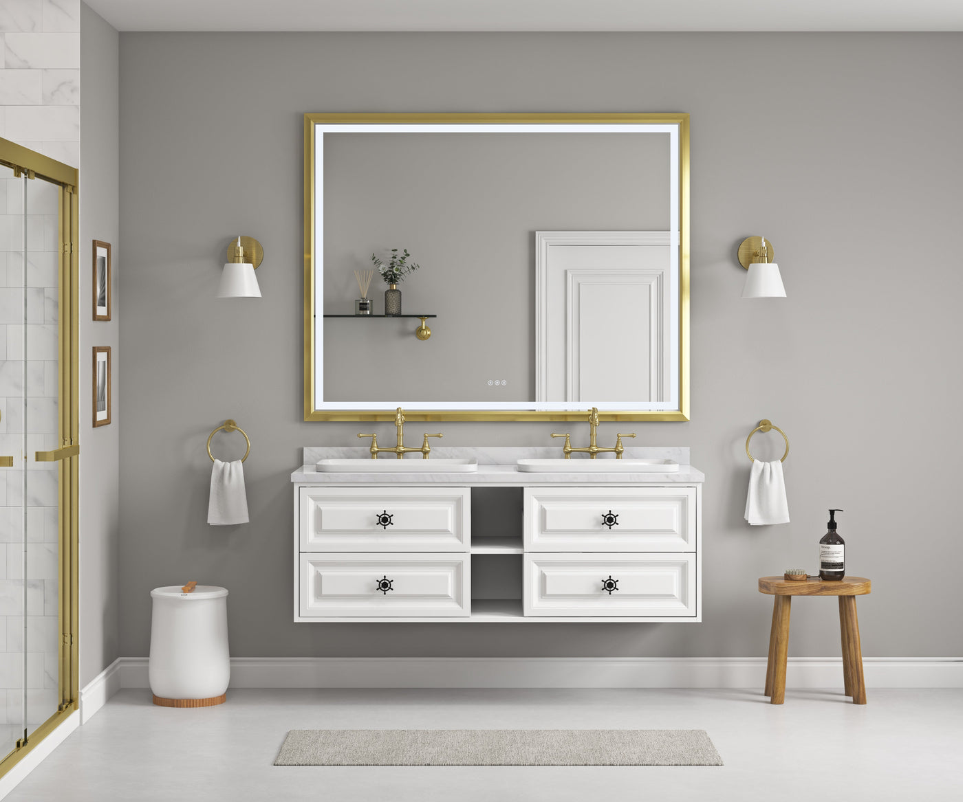 60-Inch LED Lighted Bathroom Wall Mounted Mirror by HouseOfZazla