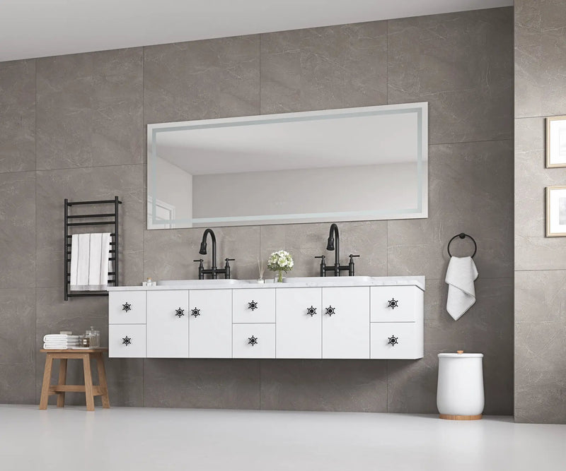 LED Bathroom Mirror 72" x 36" with Front and Backlight by HouseOfZazla