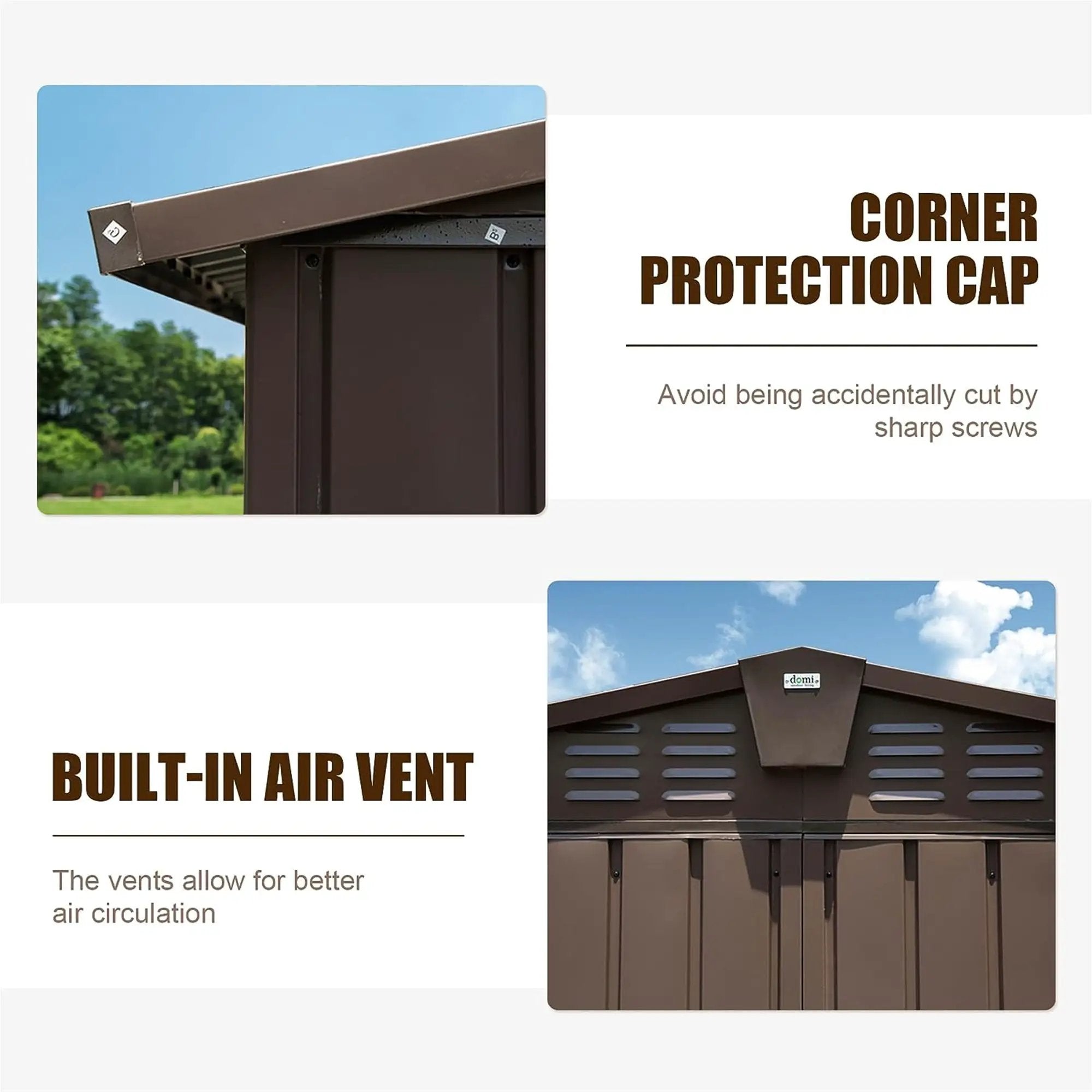 Backyard Storage Shed 11' x 12.5' with Galvanized Steel Frame & Windows by HouseOfZazla