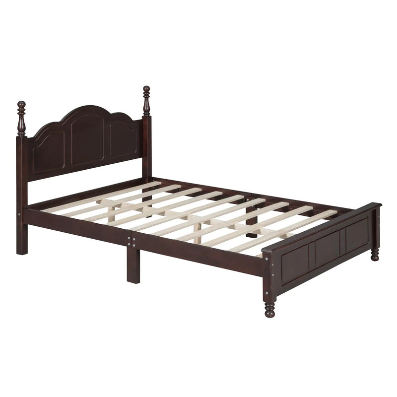 Full Size Wood Platform Bed Frame - Retro Style by HouseOfZazla