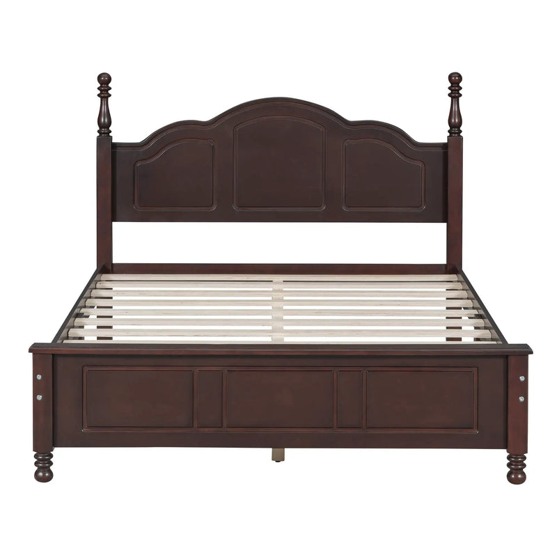 Full Size Wood Platform Bed Frame - Retro Style by HouseOfZazla