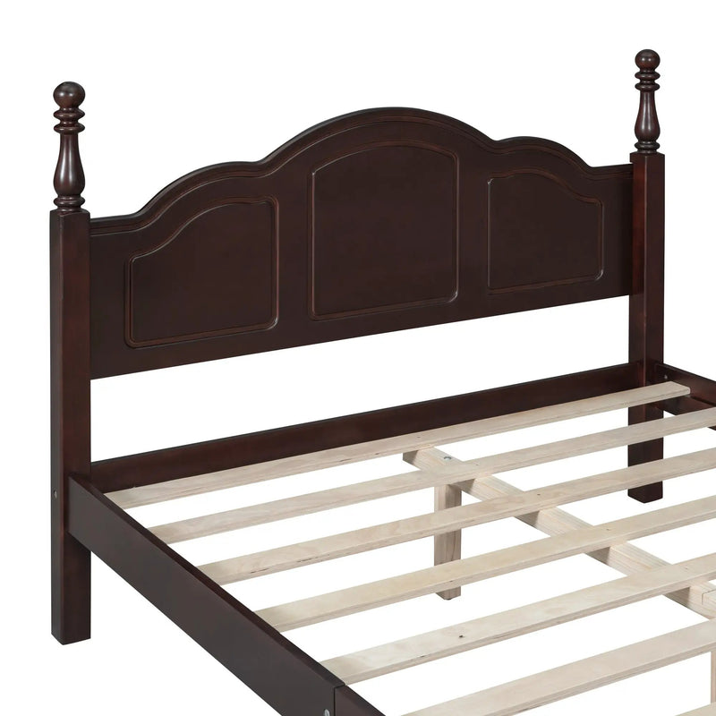 Full Size Wood Platform Bed Frame - Retro Style by HouseOfZazla