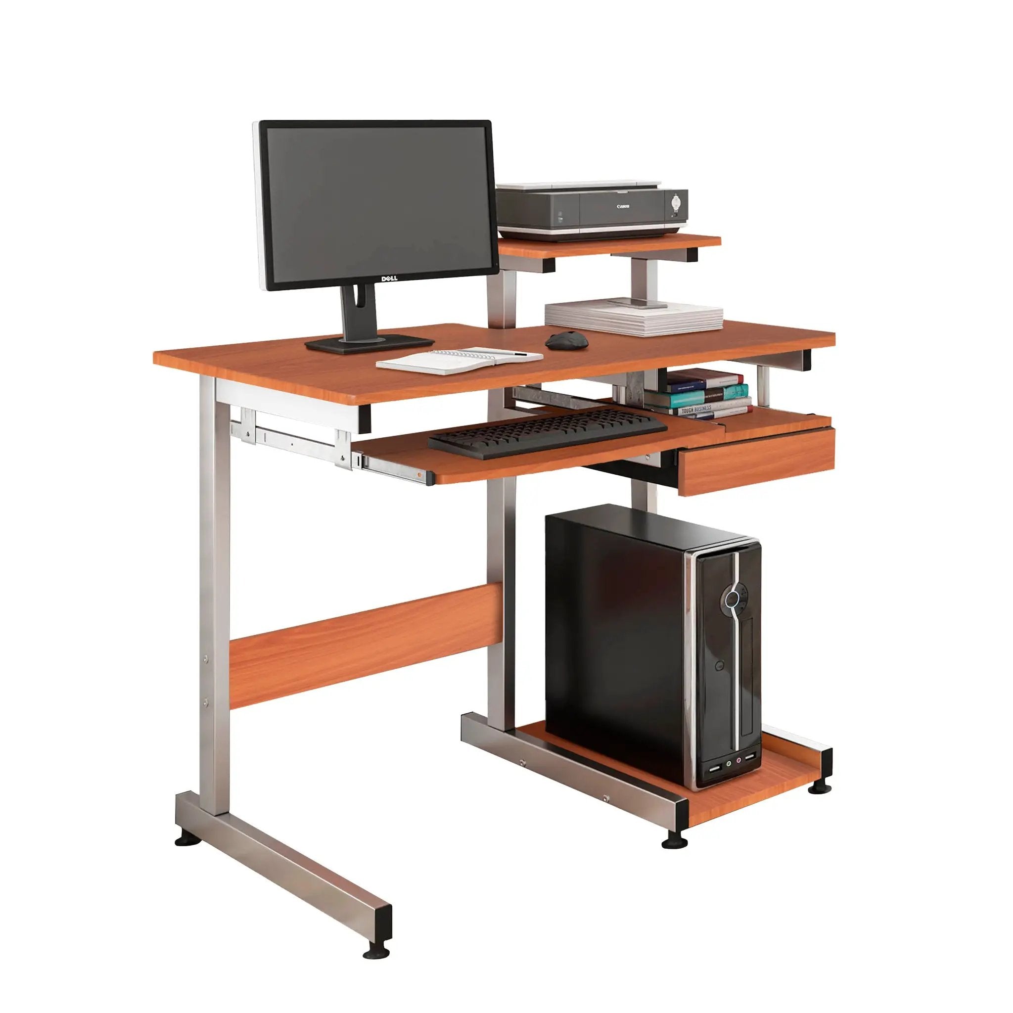 Techni Mobili Complete Computer Workstation Desk, Woodgrain by HouseOfZazla