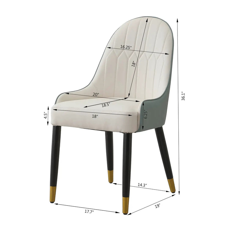 Modern Dining Chairs Set of 2 in Faux Leather by HouseOfZazla