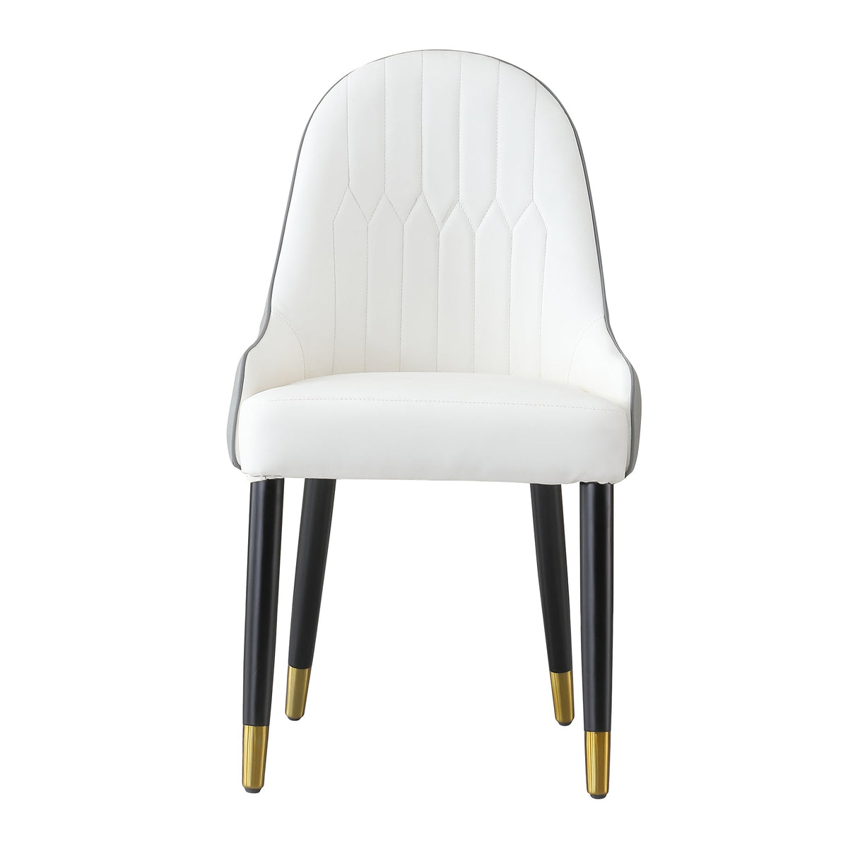 Modern Dining Chairs Set of 2 pcs Faux Leather and Metal by HouseOfZazla