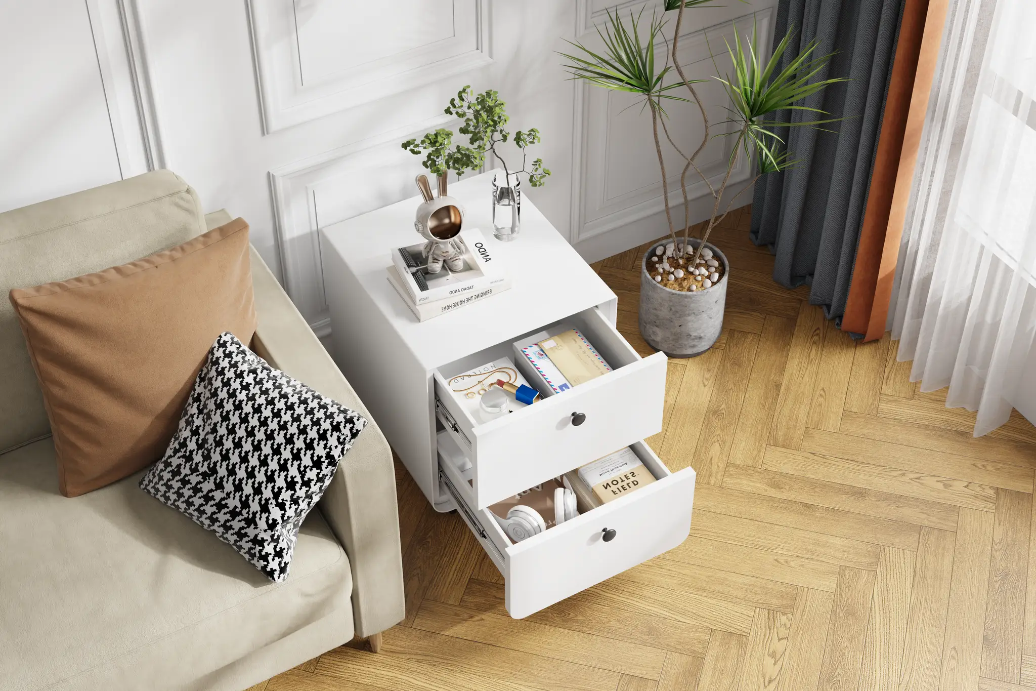 Modern Night Stand Storage Cabinet for Living Room Bedroom by HouseOfZazla
