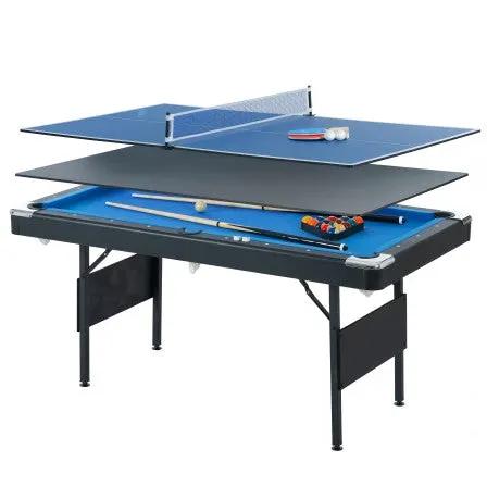 3 in 1 Multi Game Table - Pool, Tennis, and Billiard by HouseOfZazla
