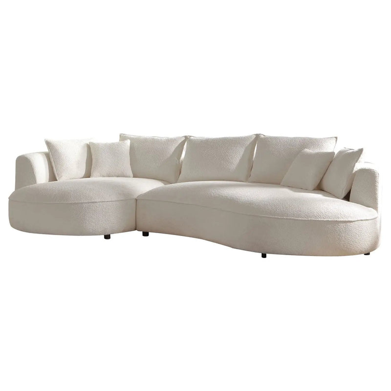Curved Sofa with Ingenious Shape in Beige by HouseOfZazla