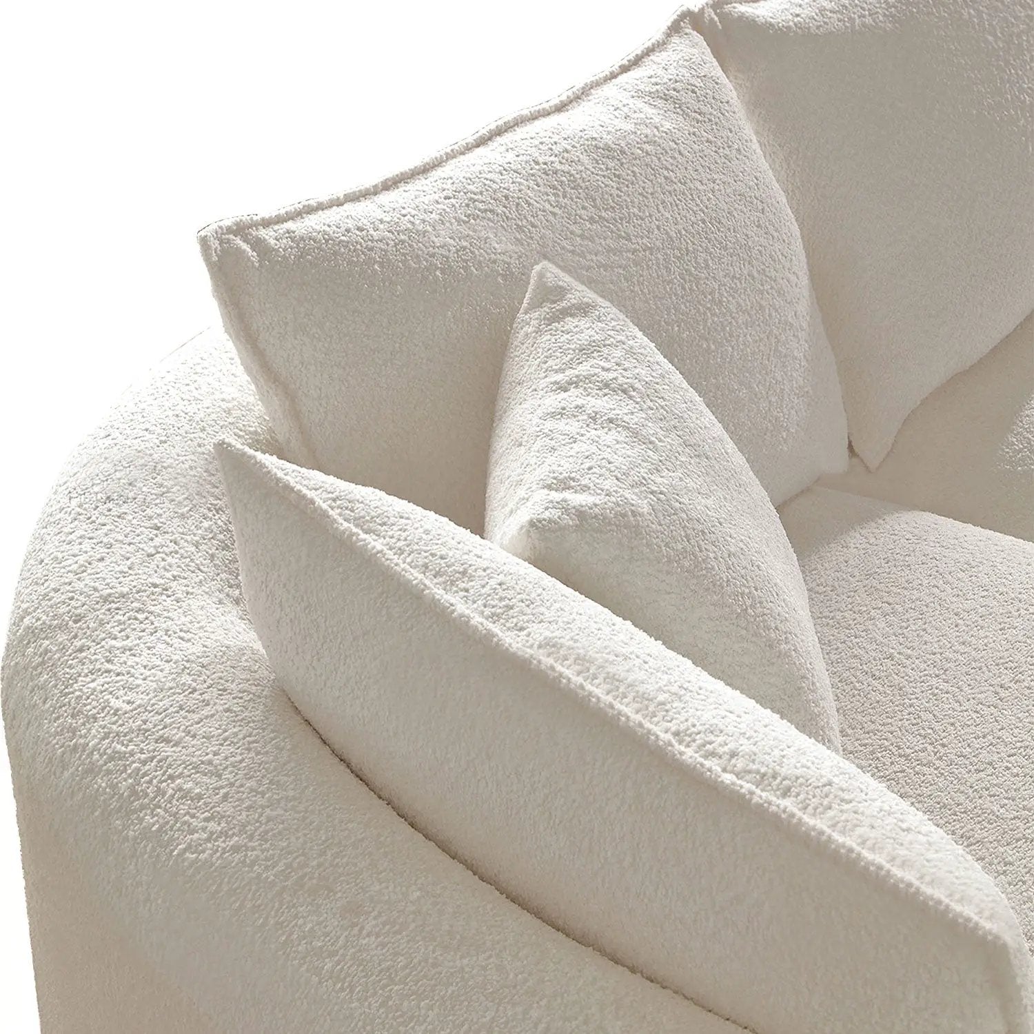 Curved Sofa with Ingenious Shape in Beige by HouseOfZazla