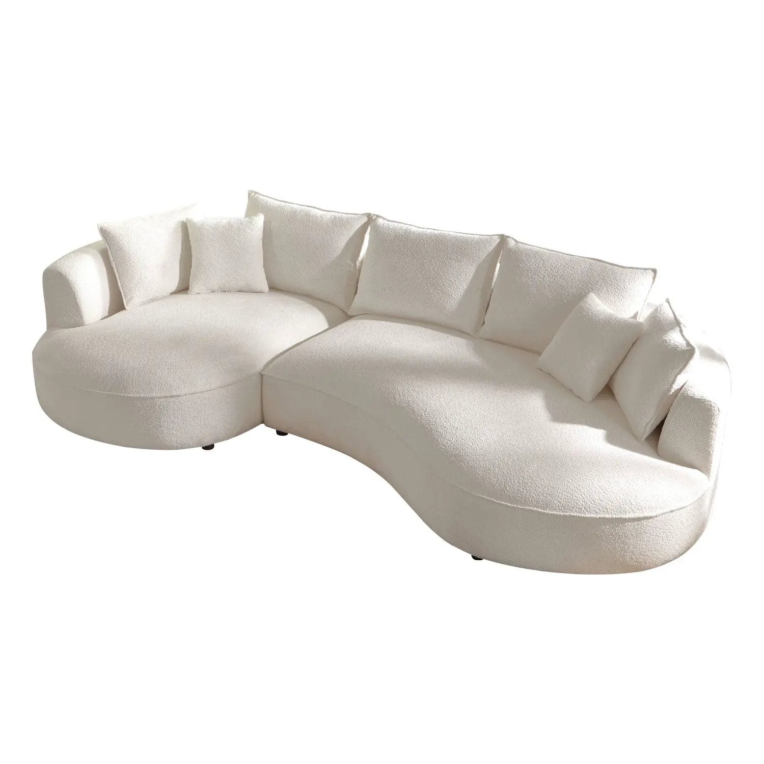 Curved Sofa with Ingenious Shape in Beige by HouseOfZazla