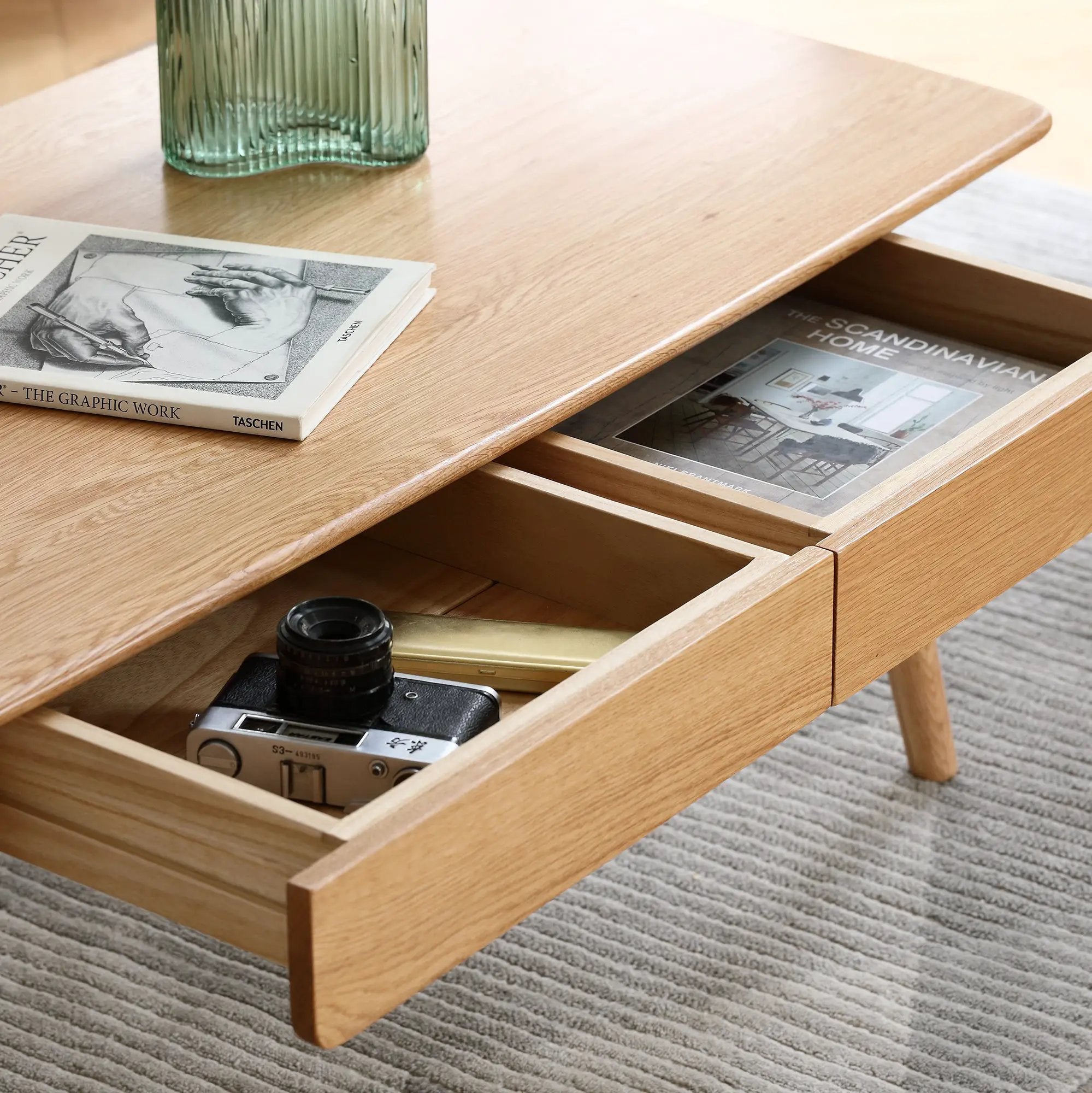 Solid Wood Center Coffee Table with Storage by HouseOfZazla