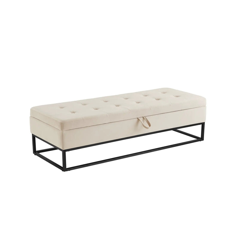58.6" Bed Bench with Metal Base and Storage by HouseOfZazla