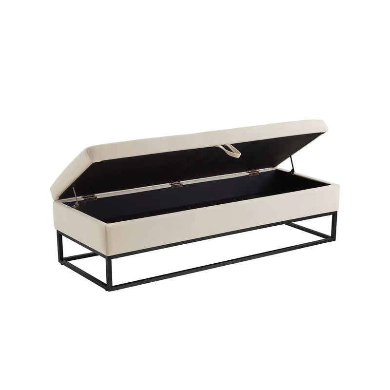 58.6" Bed Bench with Metal Base and Storage by HouseOfZazla