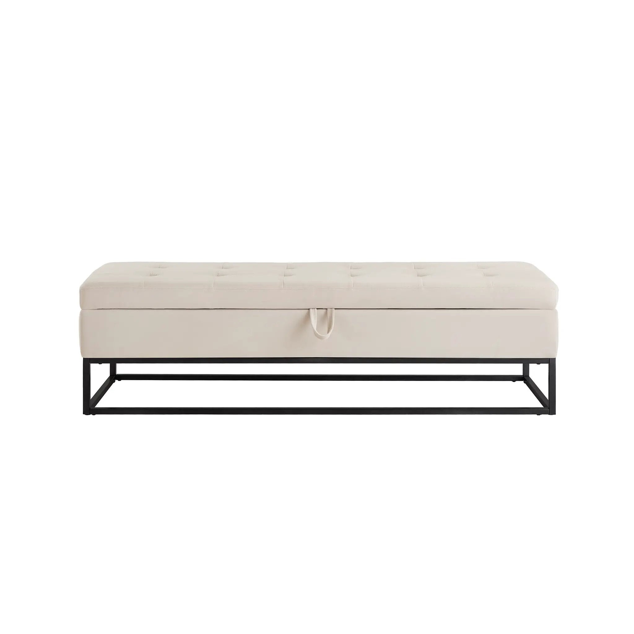 58.6" Bed Bench with Metal Base and Storage by HouseOfZazla