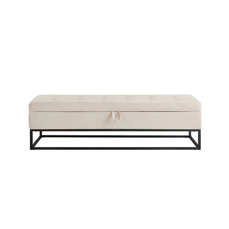 58.6" Bed Bench with Metal Base and Storage by HouseOfZazla