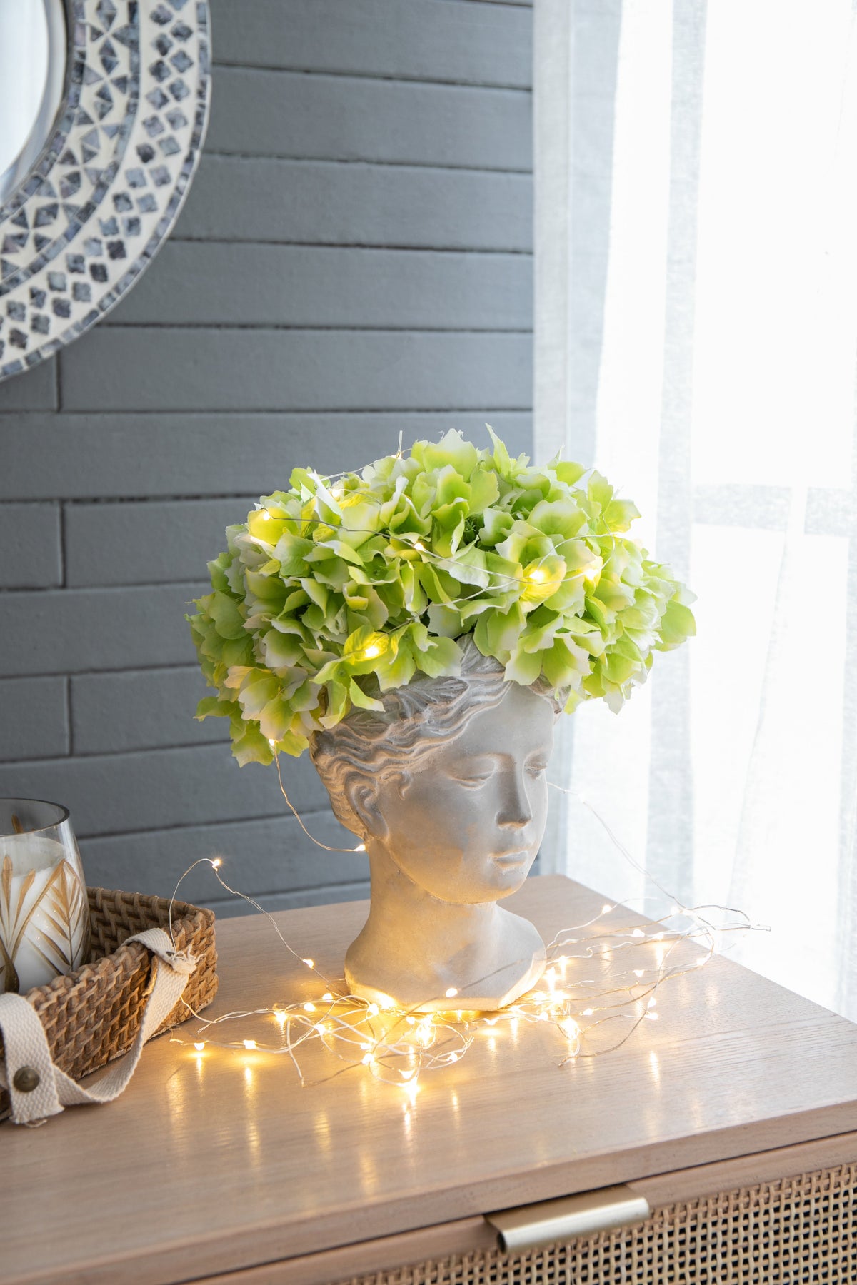 Greek Style Cement Head Planter with Classic Design - Cement, photo 4 of 10